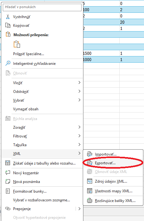 Obrázok 5: Export do XML Obrázok 5: Export do XML